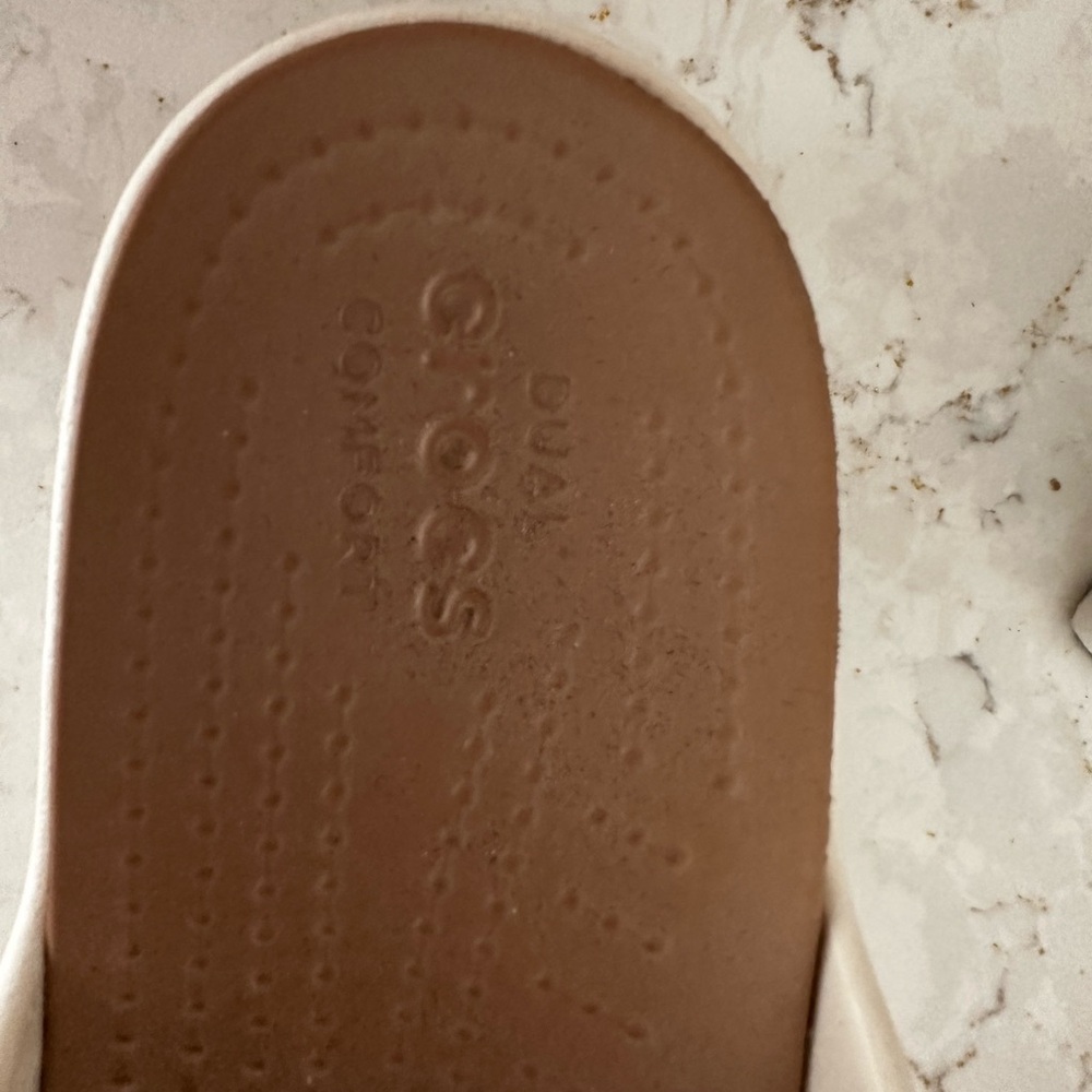 CROCS Gold and Cream Sandals with Metallic Accents - Picture 4 of 5